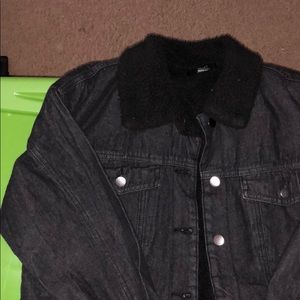 Black Sherpa jean jacket